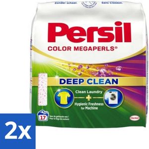 2 x Persil Waspoeder Megaperls Color 17 Wasbeurten 1,02 kg - Waspoeder - Gekleurde Was - Vlekkenverwijderaar - Wasmiddel - Wasverzorging