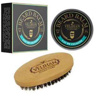 Velihan Beardcare - Baardverzorging Duo Pack - Baardbalsem Eau De Cologne - Baardborstel - Baardverzorging set - Cadeau voor hem - Baardverzorging - Baard olie - Cadeau voor vriend - Baardgroei - Perfecte cadeau voor man - Geschenkset mannen