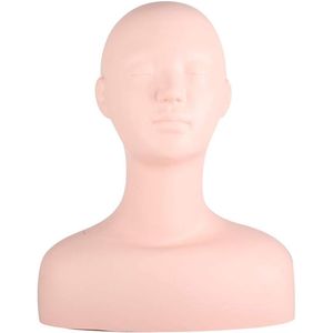 Massage Face Mannequin Aesthetics Mannequin Simulation Training Mannequin Mannequin Head Model with Shoulder Doll Head for Hairdressing Mannequin Makeup Practice, Wig Hat