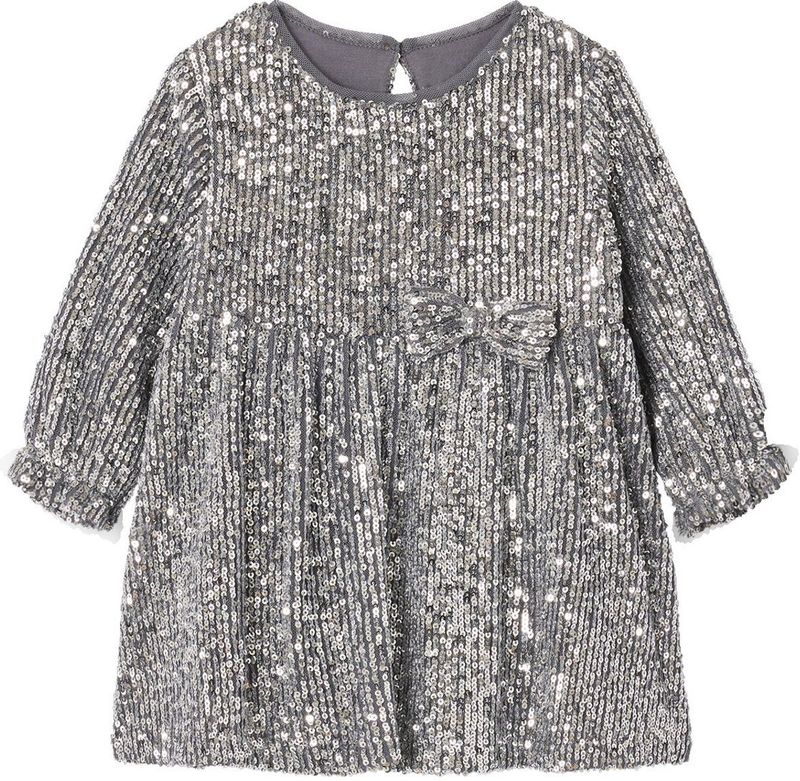 Festliches Baby Kleid - Zilver - Met Pailletten