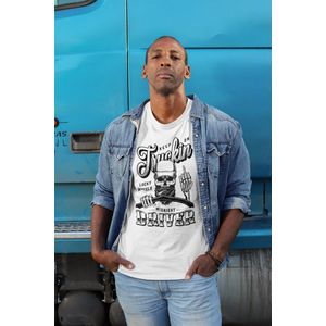 Rick & Rich Keep on Truckin - T-shirt L - Skull tshirt - t shirt heren met print -Trucker tshirt - t shirt heren ronde hals - Midnight Driver shirt