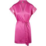 LingaDore - Kimono - Pink Sensation - Korte Satijnen Kimono met Kanten Details