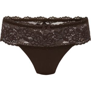Hunkemöller Dames Lingerie Boxerstring Florence - Bruin - maat XS