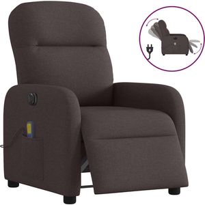 vidaXL Elektrische Massagestoel Donkerbruin Stof