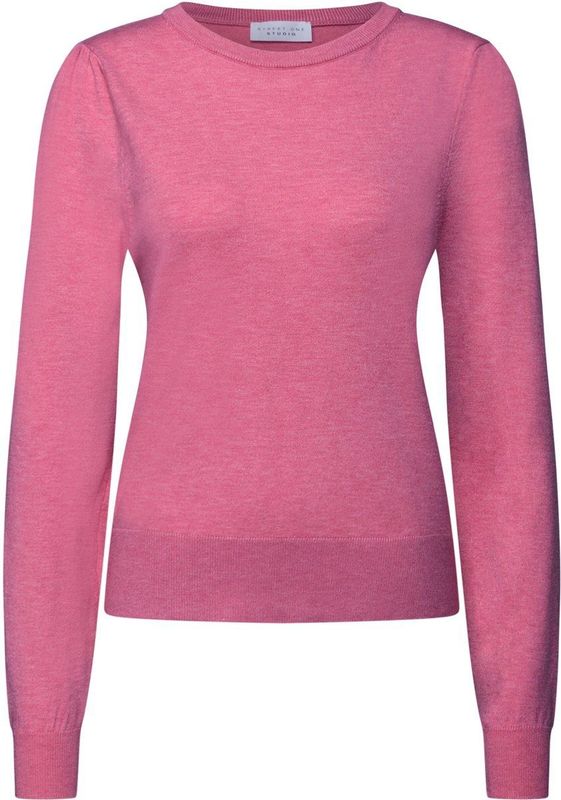 Street One Studio Dames Trui met pofmouwen in Pink, in size: 34