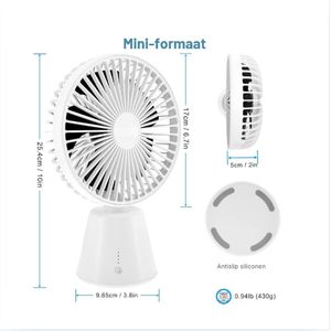 Tafelventilator - Statiefventilator - luchtstroomsnelheden – Zwenkfunctie - Bureau Ventilator - USB