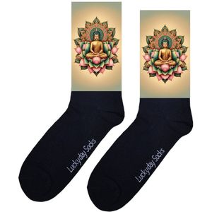 Luckyday Socks - Unisex sokken - Gautama Budda - cadeau sokken - Maat 37-44
