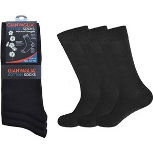 Sokken Unisex - Zwarte Sokken - 12 PACK - Zwart - Maat 39-42 | Dames sokken | Heren sokken