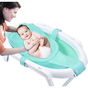 Babybadmat, badzitje voor baby's, babybadje, babybadje, babybadmat voor pasgeborenen, steunnet, babybadkussen voor pasgeborenen en peuters