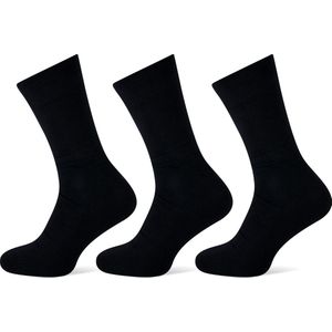 Teckel comfort sokken badstof zool - zwart - 36/42 - 3 pack