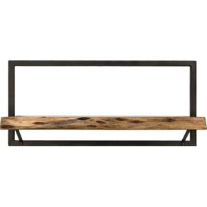 Industriële Wandplank - Industrieel Wandrek van Acacia - Wandplanken - Rekken - Hout - Metaal - 70 cm