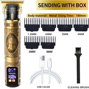 T9 Haartrimmer, waterdicht, elektrisch, LCD-scherm, scheerapparaat voor heren