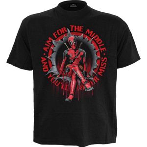Deadpool - Marvel T-shirt - Aim For The Middle - zwart