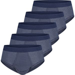 ESGE Heren Slip met voorsluiting 5 pack - Fijnrib Ringel