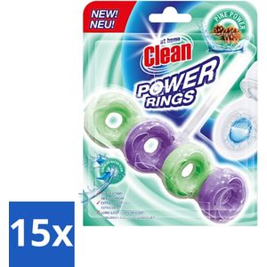 At Home - Clean - Toiletblok - Power Rings - Pine Power - Extra Sterk - 1 Blok - Bulkverpakking - 15 stuks