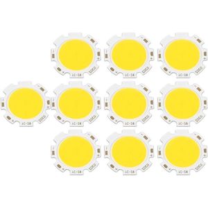 Ronde COB LED-verlichting 3W DC 9-11V SMD-chipverlichting 10st LED-chiplamp voor decoratielicht Lampverlichting (warm licht 3000K)