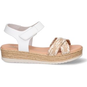 Braqeez 423007-500 Meisjes Platform Sandalen - Wit/Beige - Leer - Klittenband