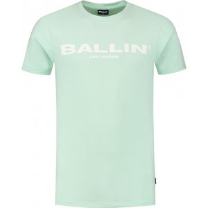 Ballin Amsterdam - Heren Slim fit T-shirts Crewneck SS - Mint - Maat S