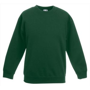 Fruit of the Loom - Kinder Classic Set-In Sweater - Donkergroen - 170-176