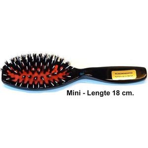 Rojafit Echt Haren Mini Haarborstel versterkt met nylonfiber pennen voor normaal en stevig haar 18 cm.