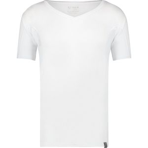 RJ Bodywear Sweatproof T-shirt (1-pack) - heren T-shirt met anti-zweet oksels - diepe V-hals - wit - Maat: S
