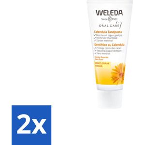 2 x WELEDA - Tandpasta - Calendula - 75 ml - Tandpasta - Natuurlijke Tandpasta - Biologische Tandpasta - Fluoridevrije Tandpasta - Mondverzorging