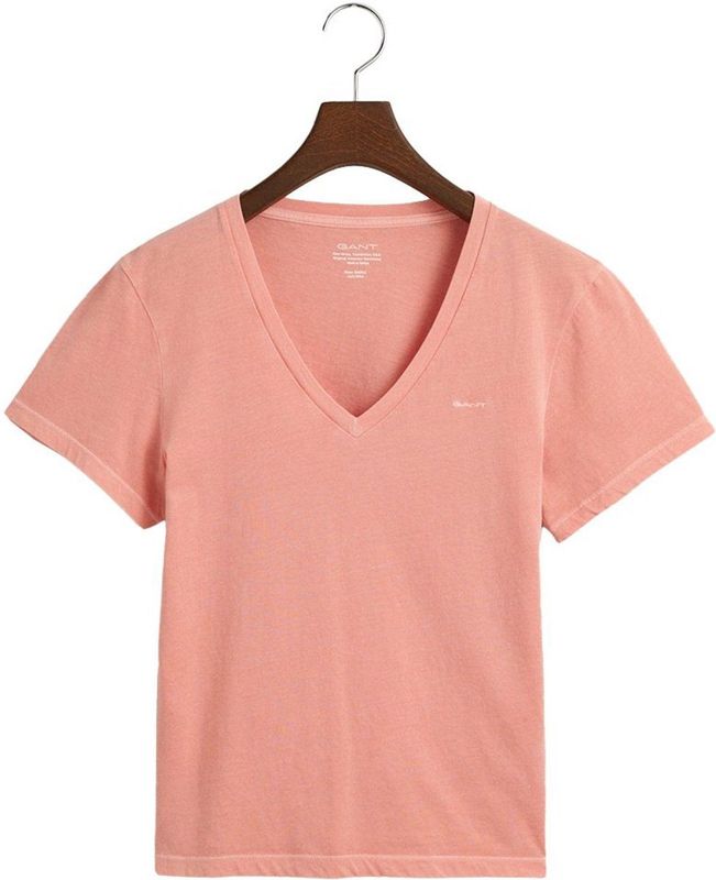 Gant Reg Sunfaded T-shirt Met Korte Mouwen En V-hals Roze M Vrouw