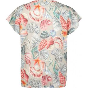 DIDI Dames Blouse S/S Flare in Feather grey with Ocean Treasure maat 48