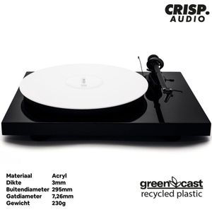 Draaitafel mat - Acryl - Mat Wit- Crisp Audio - Slipmat 12 Inch - Platenspeler