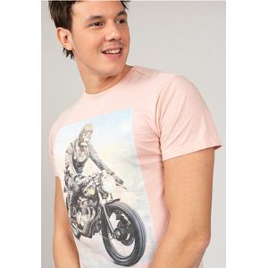 DEELUXE T-shirt met motorprintRINGO Old Pink