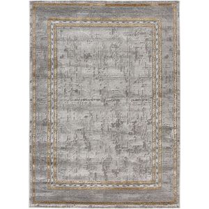 Tapijtenloods Fashion Vloerkleed Laagpolig Classic Grijs Goud- 160x230 CM