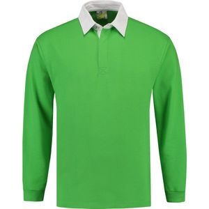 L&S Rugby Shirt voor heren in de kleur Lime maat XXL