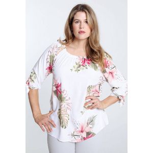 Paprika Blouse in viscose met bladmotief