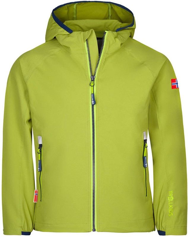 Trollkids - Kvalvika - Softshell Jas - Groen - 152 cm