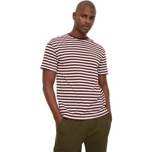 Trendyol Geel Gestreept T-Shirt Voor Heren