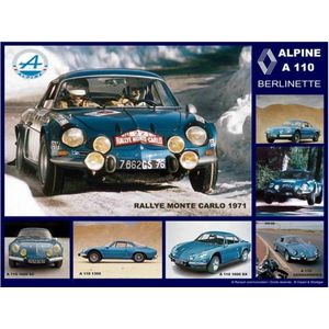 metalen reclamebord Renault Alpine A 110 berlinette collage 30x40 cm