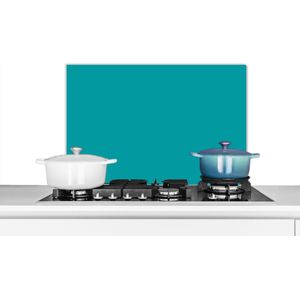 Spatscherm keuken 60x40 cm - Kookplaat achterwand Blauw - Effen kleur - Muurbeschermer - Spatwand fornuis - Hoogwaardig aluminium