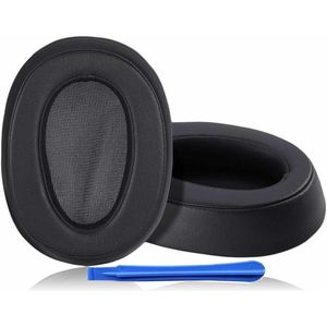 JGS Premium - Ruisonderdrukkende over-ear hoofdtelefoon oorkussens van zacht traagschuim en eiwit lederen materiaal (zwart) - Compatibel met Sony MDR-100ABN en WH-H900N