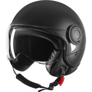 VINZ Vini Jethelm ECE 22.06 goedgekeurde Scooterhelm | Scooter Helm Snorfiets | Motorhelm - Mat Zwart