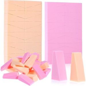 Make-upsponsset 48 stuks - kleine driehoekige spons poederkwasten - nat en droog gebruik - professionele make-upspons voor primer kussen - zonnebrandmiddel - roze Beige