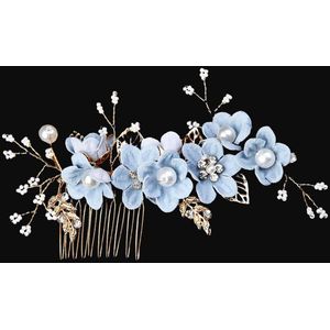 Bruidsmeisjes Haaraccessoires - Zij Kammen, Haarstukken en Haarspelden voor Bruiloft (Blauw)