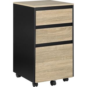 Mobiele Archiefkast met 3 Laden - Kast - Kantoorkast - Opslagkast op Wielen - 40 x 40 x 70 cm Kantoor Organizer