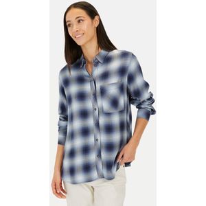 camel active Geruite blouse van pure viscose - Maat womenswear-XXL - Blauw geruit