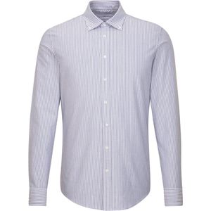 Seidensticker x-slim fit overhemd - Oxford - blauw gestreept - Strijkvriendelijk - Boordmaat: 44
