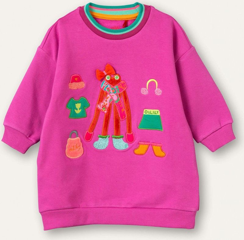 Oilily - Druppel sweat dress - Roze - 122/7yr