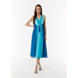 comma - Midi-jurk - Zwart - Chiffon