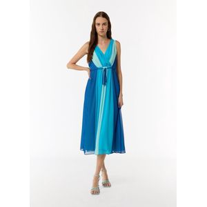 comma - Midi-jurk - Zwart - Chiffon