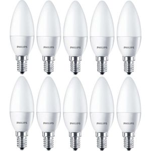 OP=OP 10 stuks Philips LED Kaarslamp E14 6W 470lm 2700K Dimbaar