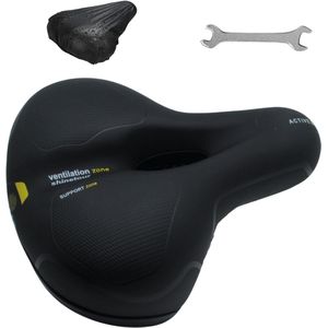 Josse Comfort Gel Fietszadel - Unisex - Zwart/Geel - Ventilerend - Waterdicht
