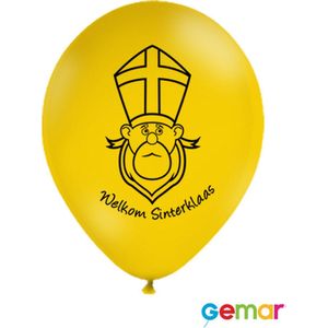 Ballonnen Welkom Sinterklaas Geel (10 stuks) Helium